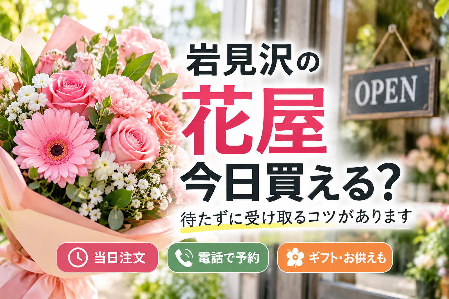 岩見沢の花屋で今日営業している店は？待たずに買える当日注文のコツ