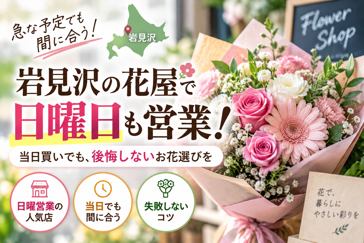 岩見沢の花屋で日曜日に営業している人気店はどこ？急ぎでも失敗しない当日買いのコツを大公開！