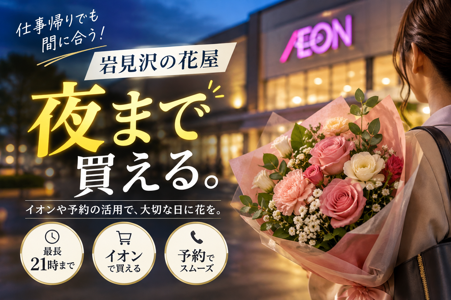 岩見沢の花屋で夜まで営業している店舗は？仕事帰りに買えるイオンや予約の裏ワザ大公開！