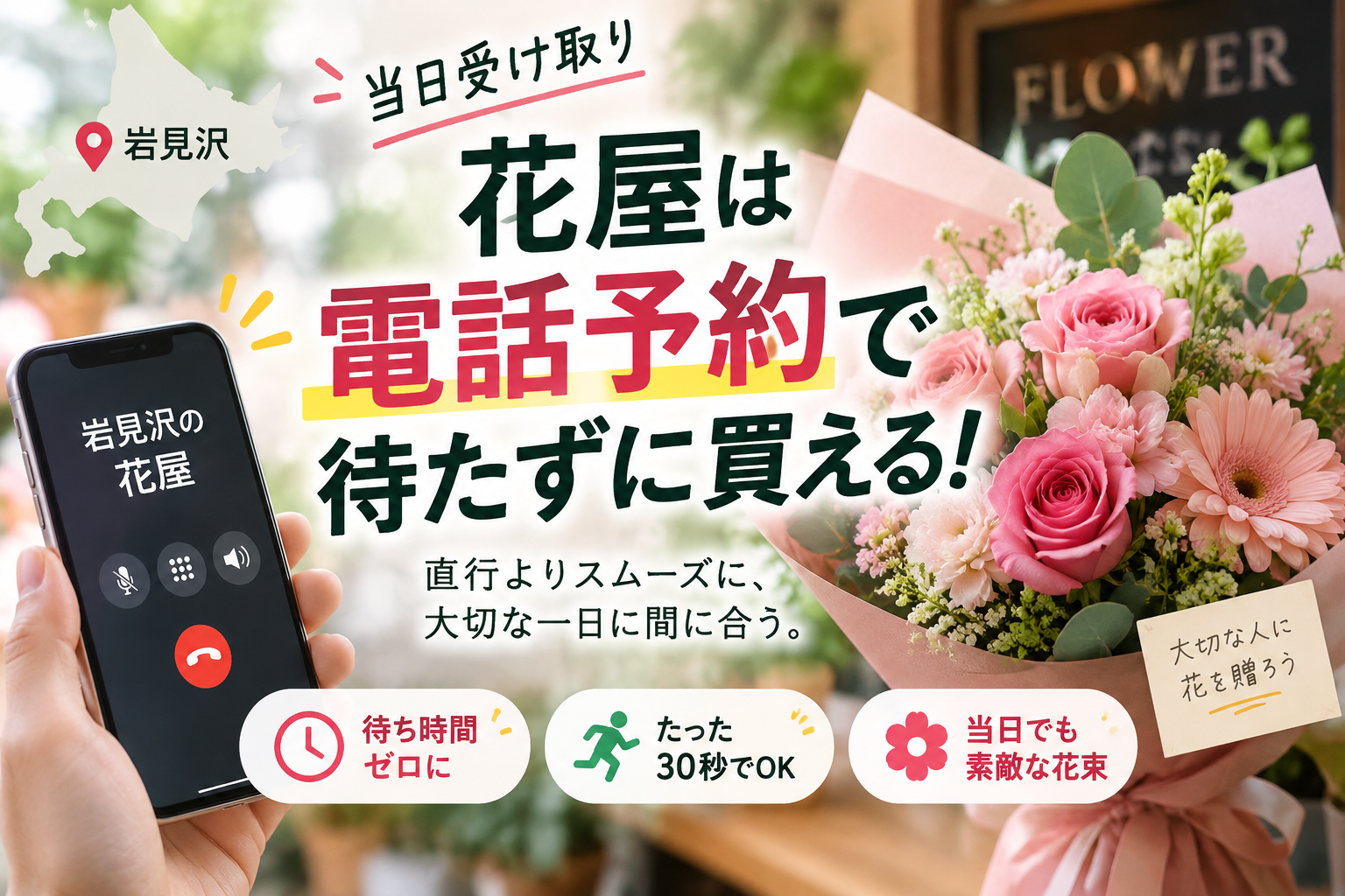 岩見沢の花屋で当日受け取りなら直行NG？電話1本で待たずに買える裏ワザ